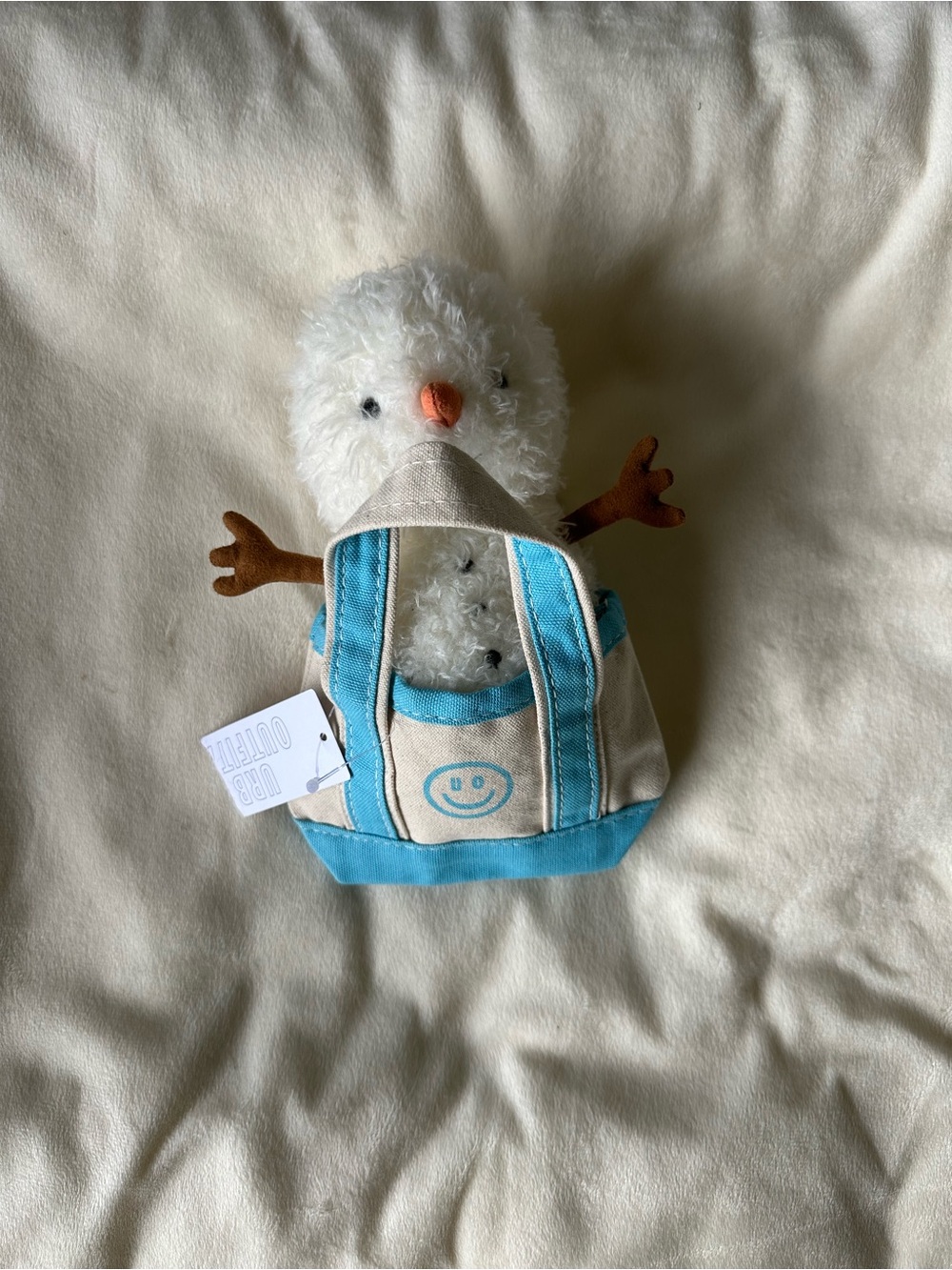 NWT Jellycat Snowman in Blue Canvas bag - Small Pets Toy